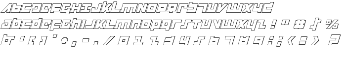 Flight Corps 3D Italic font